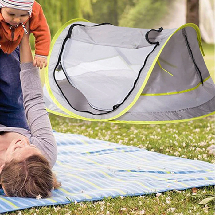 Cheap Goat Tents Baby Kid Beach Tent Folding Sun Protection Portable Travel Tent Infant Sun Shelters Mosquito Net Outdoor Camping Sunshade Beach Tents 
